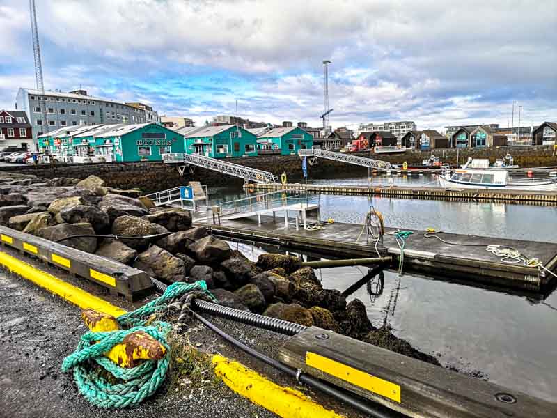 una veduta del quartiere del vecchio porto dove sono concentrati tanti musei di Reykjavik